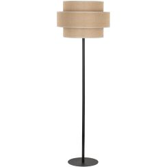 TK Lighting Calisto staanlamp 1x15 W zwart-beige 5405