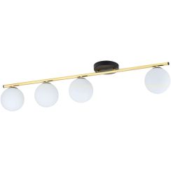 Emibig Monza plafondlamp 4x10 W zwart-gouden-opaal 1252/4