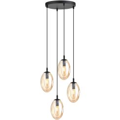 Emibig Astral hanglamp 4x10 W zwart 1267/4PREM