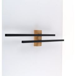TK Lighting Flash wandlamp 2x30 W zwart-hout 6628