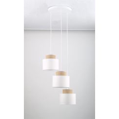 TK Lighting Duo hanglamp 3x15 W wit 2594