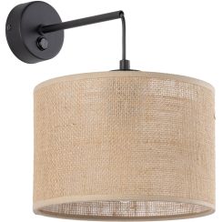 TK Lighting Juta wandlamp 1x15 W zwart-beige 6858