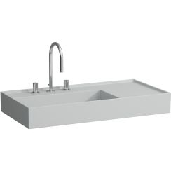 Laufen Kartell wastafel 90x46 cm rechthoekig klassiek-meubel grijs/steen mat H8183387591111