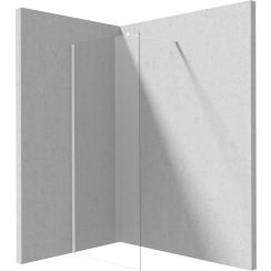 Deante Prizma inloopdouchewand 80 cm wit mat/helder glas KTJ_A38P