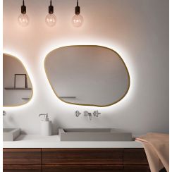 Baltica Design Bright Stain IV spiegel 80x57 cm met verlichting gouden 5904107921280