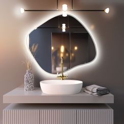 Baltica Design Bright Stain III spiegel 90x77 cm met verlichting wit 5904107920078