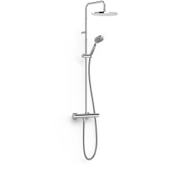 Tres Over-Wall doucheset wand met thermostaat met regendouche chroom 19039301