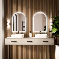 Baltica Design Tiny Border Pastille Cut spiegel 60x90 cm met verlichting wit 5904107926322