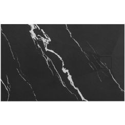 Rea Bazalt Carrara Black rechthoekige douchebak 80x100 cm zwart REA-K7007