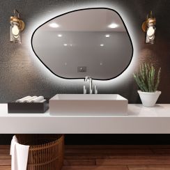 Baltica Design Bright Stain I spiegel 60x43 cm met verlichting zwart 5904107918709