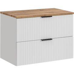 Set kast Comad Adel White ADEL WHITE 82-80-B-2S, badkamerblad Comad Adel Oak ADEL OAK 89-80-B