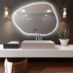 Baltica Design Bright Stain I spiegel 80x57 cm met verlichting wit 5904107918594