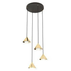 Emibig Elit hanglamp 4x10 W zwart-gouden 13294PREM