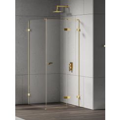New Trendy Eventa Gold Shine douchecabine 110x80 cm rechthoekig gouden glans/helder glas EXK-4738