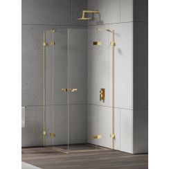 New Trendy Eventa Gold Shine douchecabine 120x100 cm rechthoekig gouden glans/helder glas EXK-4763