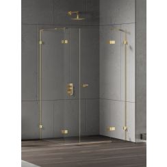 New Trendy Eventa Gold Shine douchecabine 130x80 cm rechthoekig gouden glans/helder glas EXK-4777