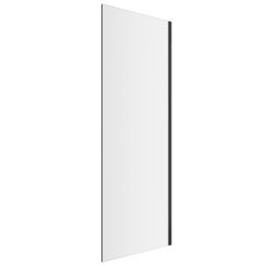 Excellent Rols douchewand met deur 90 cm zwart mat/helder glas KAEX.2606.900.LP.BL