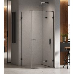 New Trendy Eventa Black Chrome douchecabine 100x100 cm vierkant zwart glans/helder glas EXK-6190