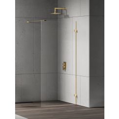 New Trendy Eventa Gold Shine inloopdouchewand 120 cm gouden glans/helder glas EXK-4843