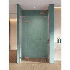 New Trendy Eventa Copper Shine douchedeur 110 cm kantelbaar koper glans/helder glas EXK-6362