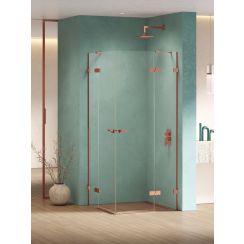 New Trendy Eventa Copper Shine douchecabine 110x90 cm rechthoekig koper glans/helder glas EXK-6446