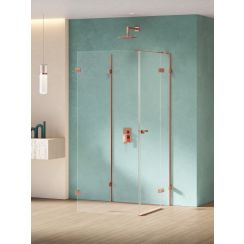 New Trendy Eventa Copper Shine douchecabine 90x80 cm rechthoekig koper glans/helder glas EXK-6500
