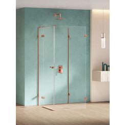 New Trendy Eventa Copper Shine douchecabine 100x100 cm rechthoekig koper glans/helder glas EXK-6513