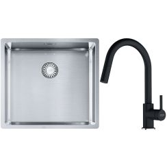 Set stalen spoelbak Franke Box 127.0453.655, keukenkraan Franke Lina 115.0626.055