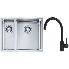 Set stalen spoelbak Franke Box 127.0369.916, keukenkraan Franke Lina 115.0626.019