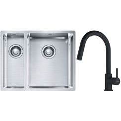Set stalen spoelbak Franke Box 127.0369.916, keukenkraan Franke Lina 115.0626.053