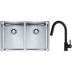 Set stalen spoelbak Franke Box 127.0370.188, keukenkraan Franke Lina 115.0626.055