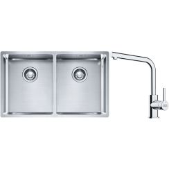 Set stalen spoelbak Franke Box 127.0370.188, keukenkraan Franke Lina 115.0693.230