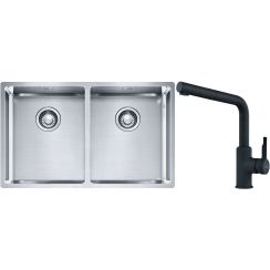 Set stalen spoelbak Franke Box 127.0370.188, keukenkraan Franke Urban 115.0627.523