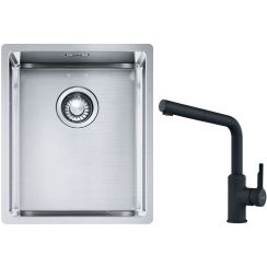 Set stalen spoelbak Franke Box 127.0453.653, keukenkraan Franke Urban 115.0627.523