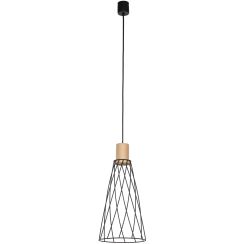 TK Lighting Modesto hanglamp 1x10 W zwart-hout 10157