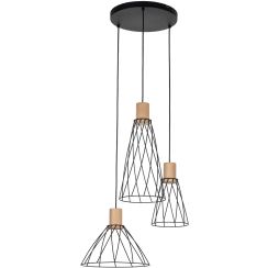 TK Lighting Modesto hanglamp 3x10 W zwart-hout 10188