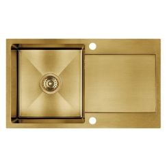 Laveo Marmara stalen spoelbak 76x44 cm gouden SAM_G11T