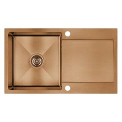 Laveo Marmara stalen spoelbak 76x44 cm koper SAM_811T