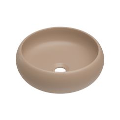 Comad Wiki wastafel 36x36 cm rond opbouw brons/beige mat UN-WIKI-MC