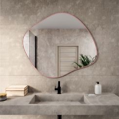 Baltica Design Tiny Border Stain III spiegel 100x86 cm roze 5904107931838