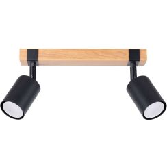 Sollux Lighting Fager plafondlamp 2x10 W zwart-hout SL.1344