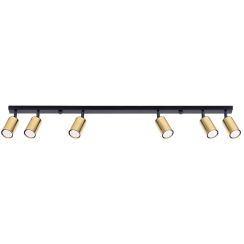 Sollux Lighting Winx plafondlamp 6x10 W zwart-gouden SL.1388