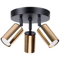 Sollux Lighting Winx plafondlamp 3x10 W zwart-gouden SL.1385