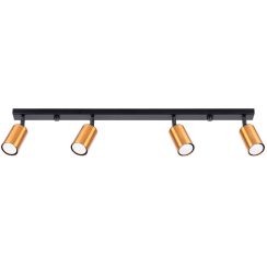 Sollux Lighting Winx plafondlamp 4x10 W zwart-koper SL.1379
