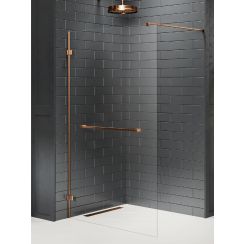 New Trendy Avexa Copper Brushed inloopdouchewand 160 cm koper geborsteld/helder glas EXK-7175