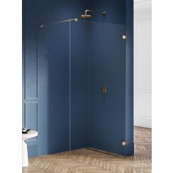 New Trendy Avexa Gold Brushed inloopdouchewand 130 cm gouden geborsteld/helder glas EXK-7008