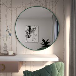 Baltica Design Tiny Border Round spiegel 60x60 cm rond groen 5904107930473