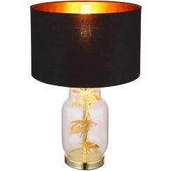 Globo Lighting Ginko tafellamp 1x40 W zwart-doorzichtig-messing 24141M