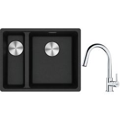 Set spoelbak van graniet Franke Maris 125.0687.269, keukenkraan Franke Lina 115.0693.229