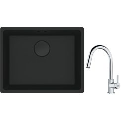 Set spoelbak van graniet Franke Maris 125.0697.759, keukenkraan Franke Lina 115.0693.229